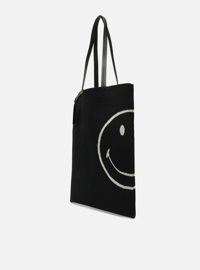 Bolsa Shopping Preta Crochê Rio Grande Smiley
