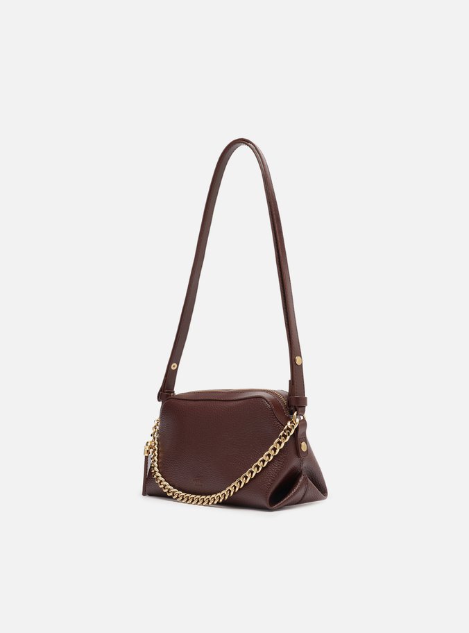 Bolsa Tote Marrom Pequena Tag Corrente