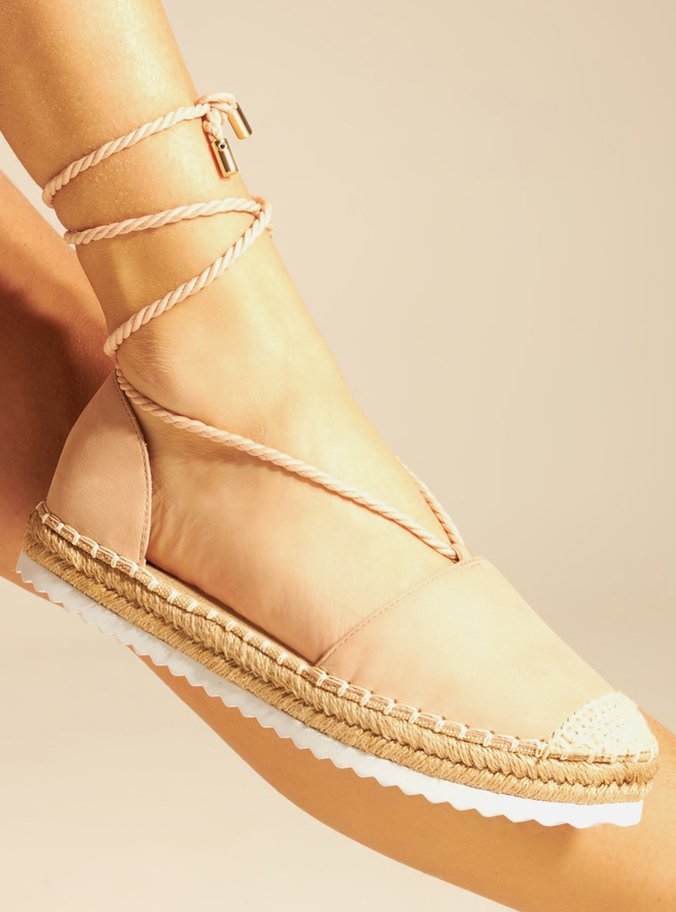Espadrille Nude Salto Rasteiro