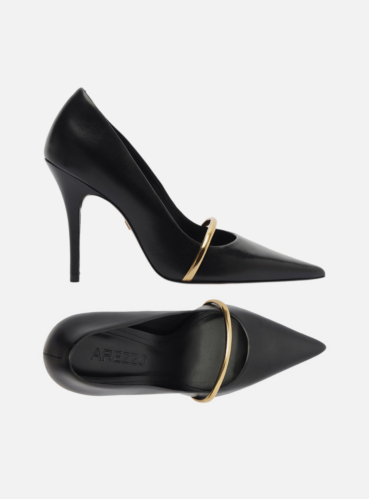 Scarpin Preto Salto Fino Metais — foto 5
