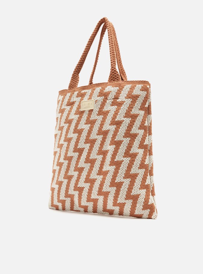 Bolsa Shopping Marrom Crochê Eletrizzante Grande