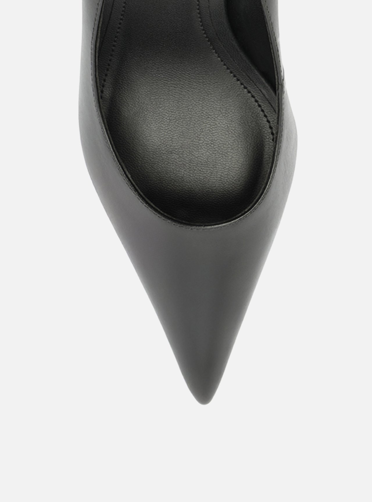 Scarpin Preto Couro Salto Fino — foto 5