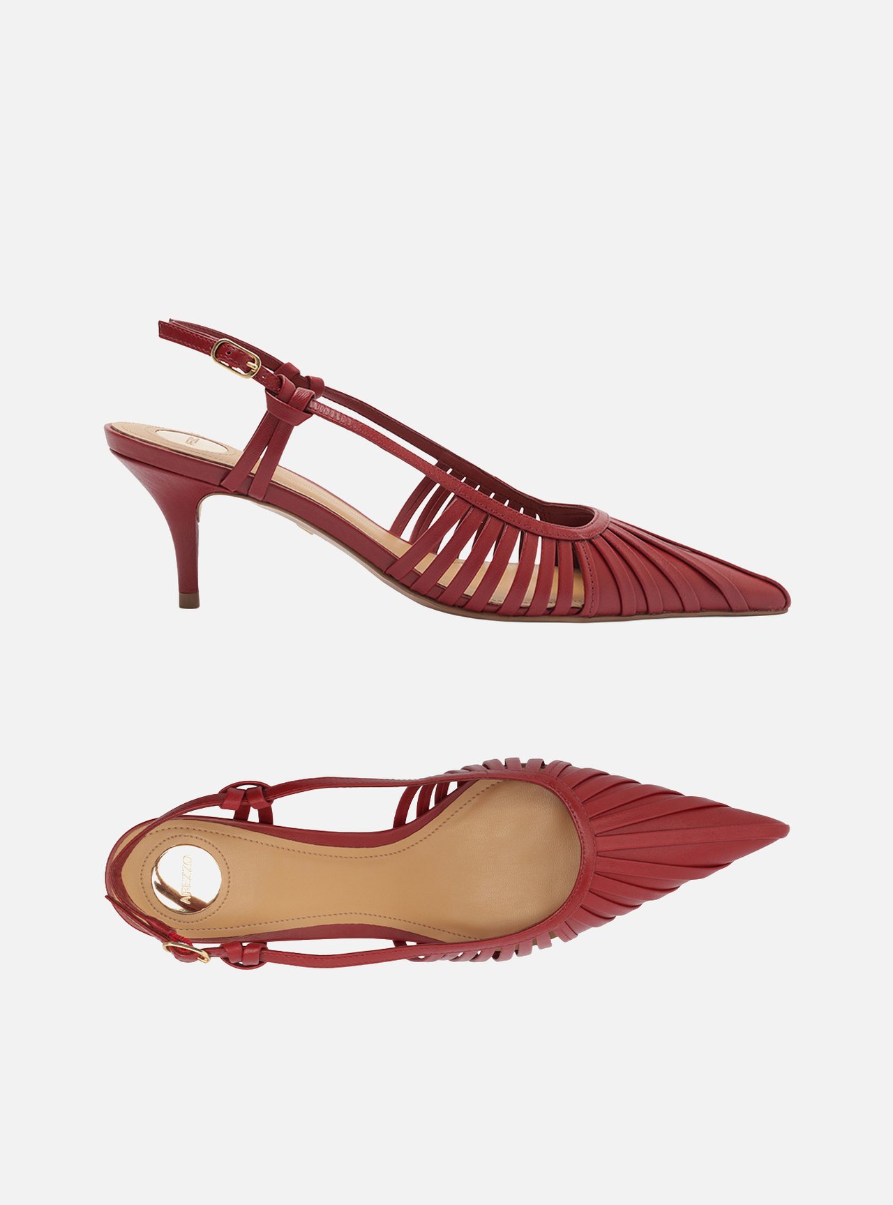 Scarpin Vermelho Salto Fino Fivela Slingback — foto 5