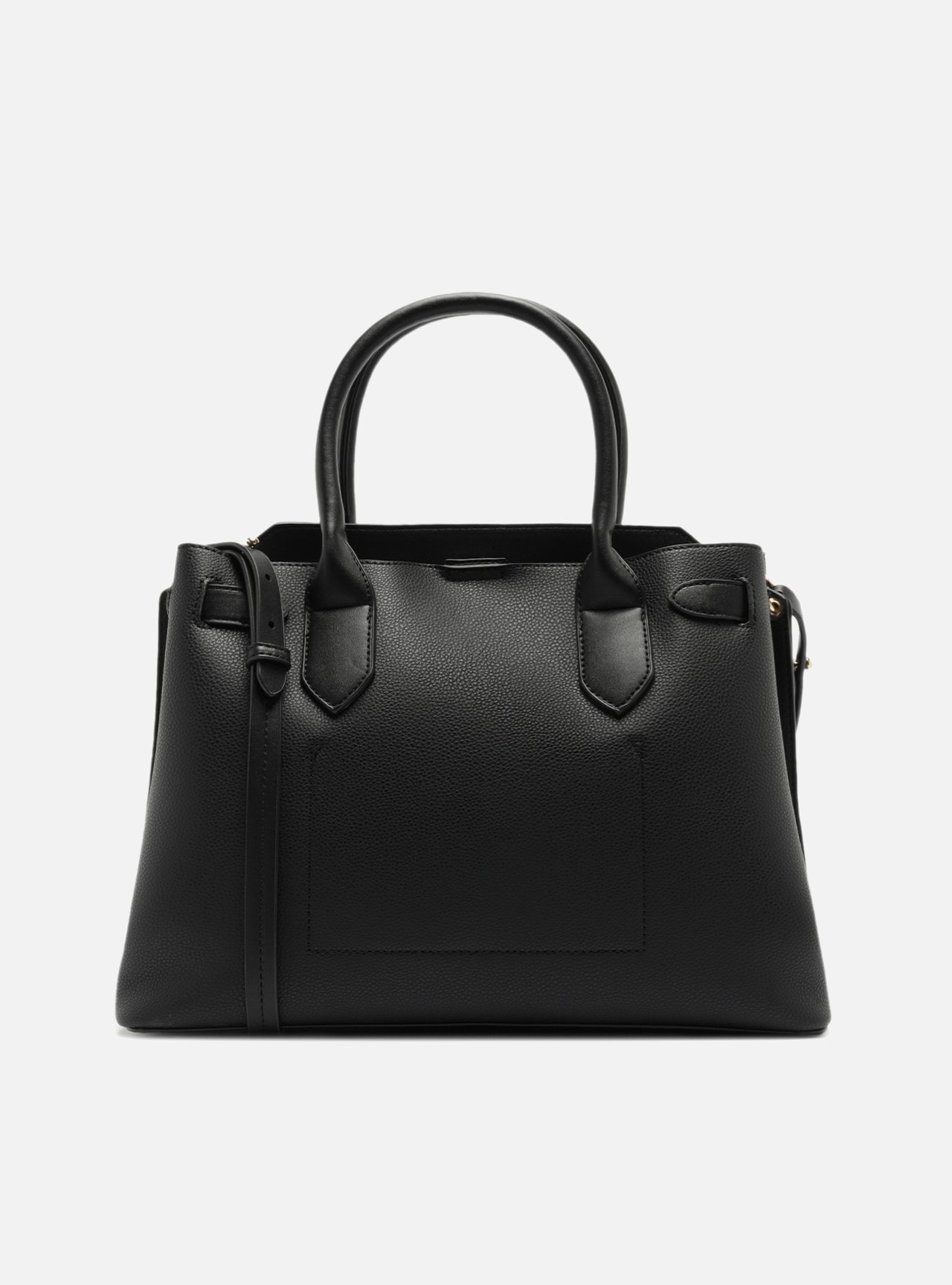 Bolsa Tote Preta Grande Encaixe Metal — foto 3