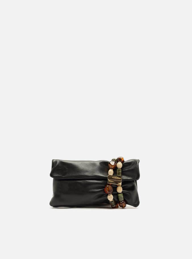 Bolsa Clutch Preta Couro Pequena