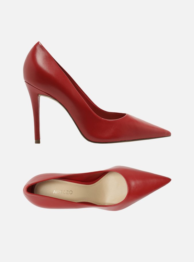 Scarpin Vermelho Couro Salto Alto Clássico