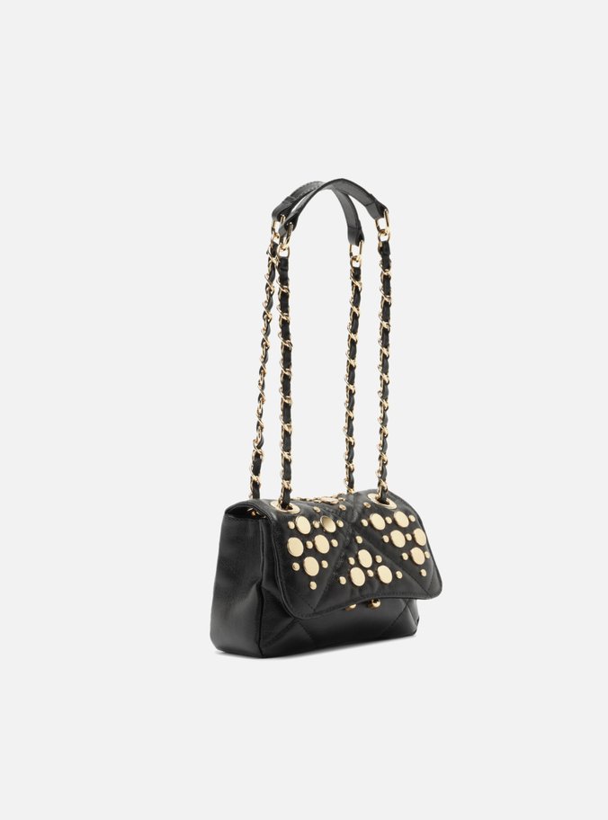 Bolsa Tiracolo Rosa Couro Mizz Pequena Tachas