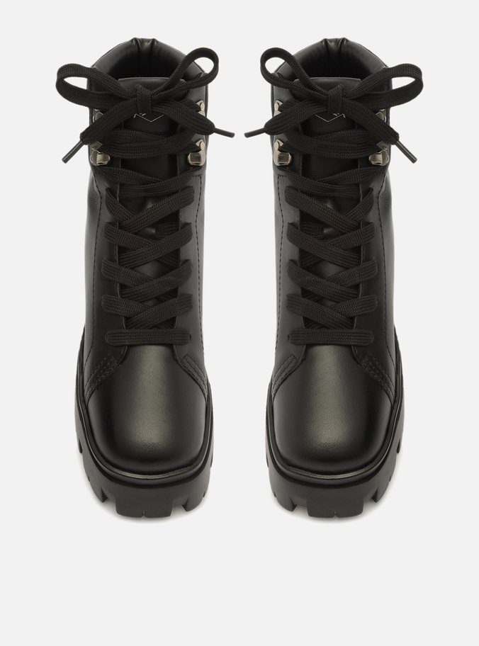 Bota Preta Couro Cano Curto Tratorada Harper