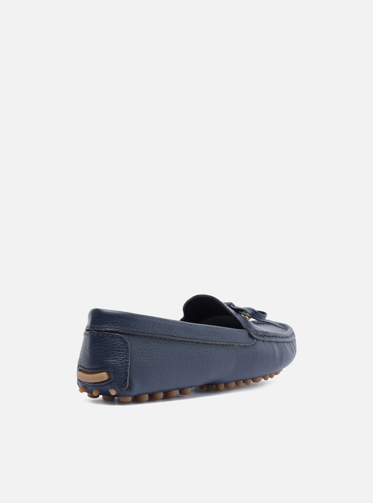Mocassim Azul Couro Sola Emborrachada Retrô Pin — foto 3