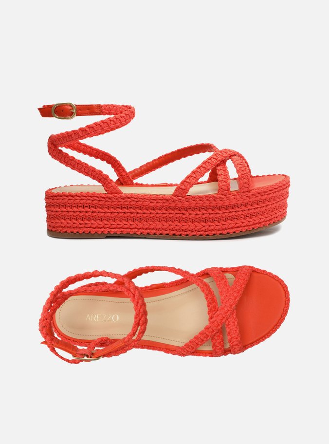 Sandália Coral Flatform Tramada Tiras