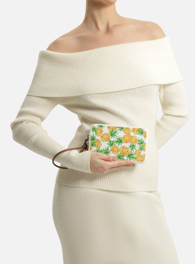 Clutch Branca Malu Tropical Abacaxi
