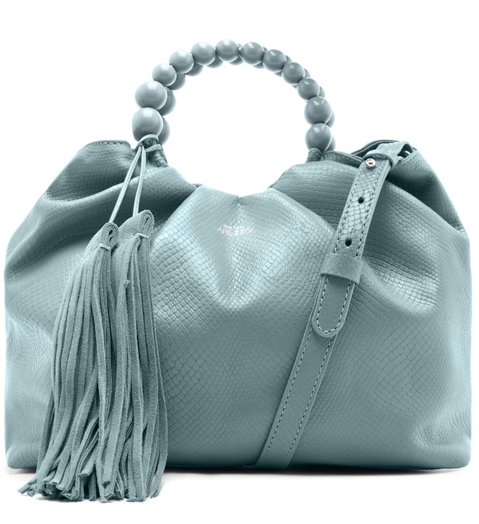 Bolsa Bucket Azul Snake Poliana Média New Cielo