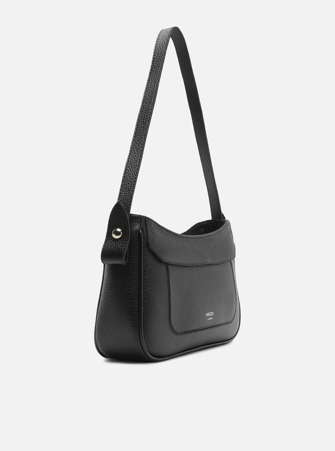 Bolsa Shoulder Preta Média Detalhe Camurça