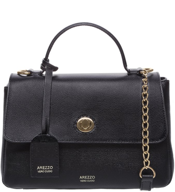 Bolsa Couro Lady Satchel Média Preta