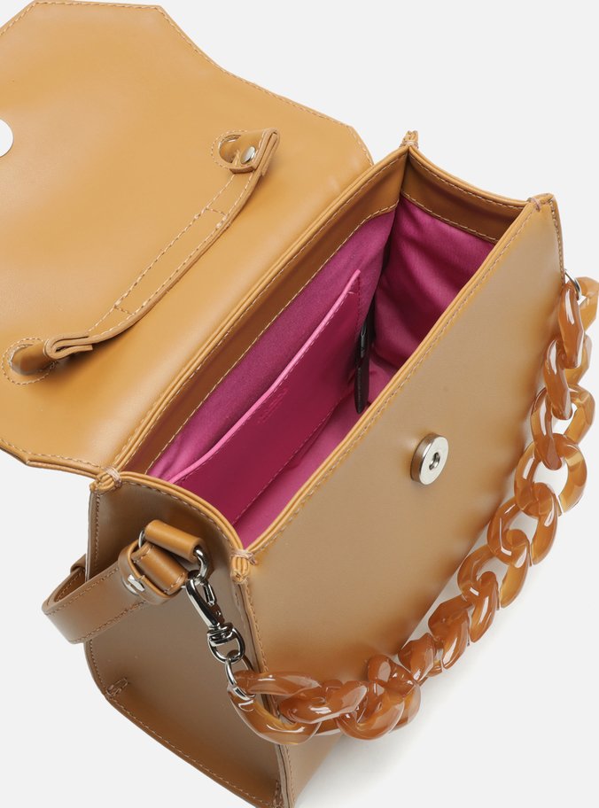 Bolsa Satchel Marrom Iara Média Translúcida