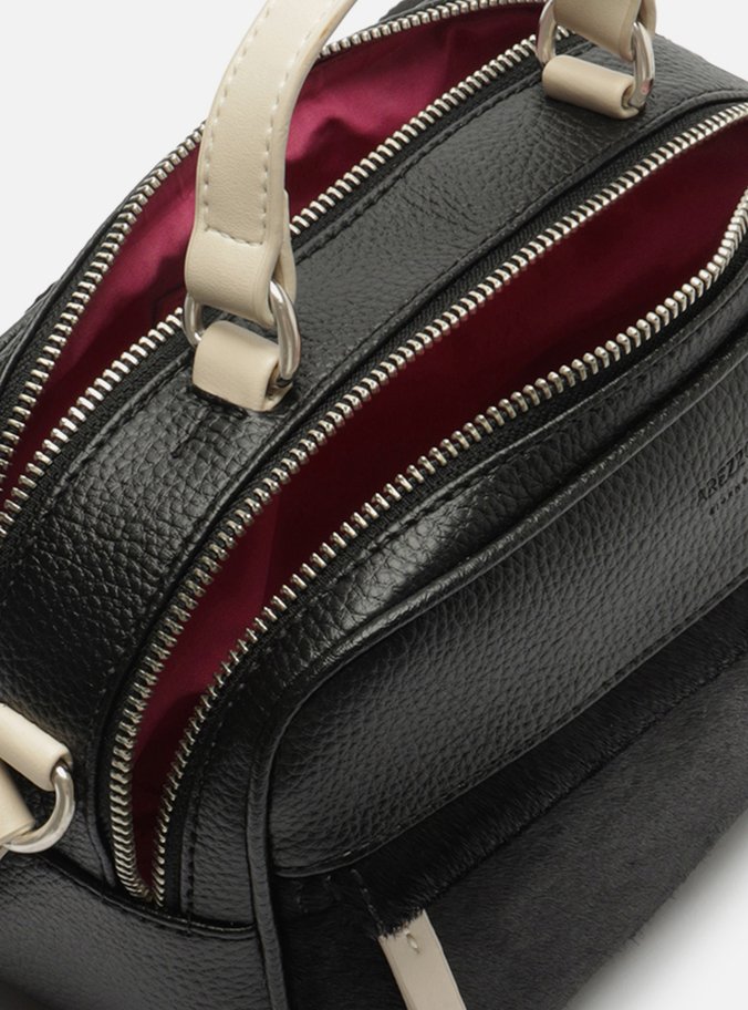 Bolsa Tiracolo Preta Prione Média Branca