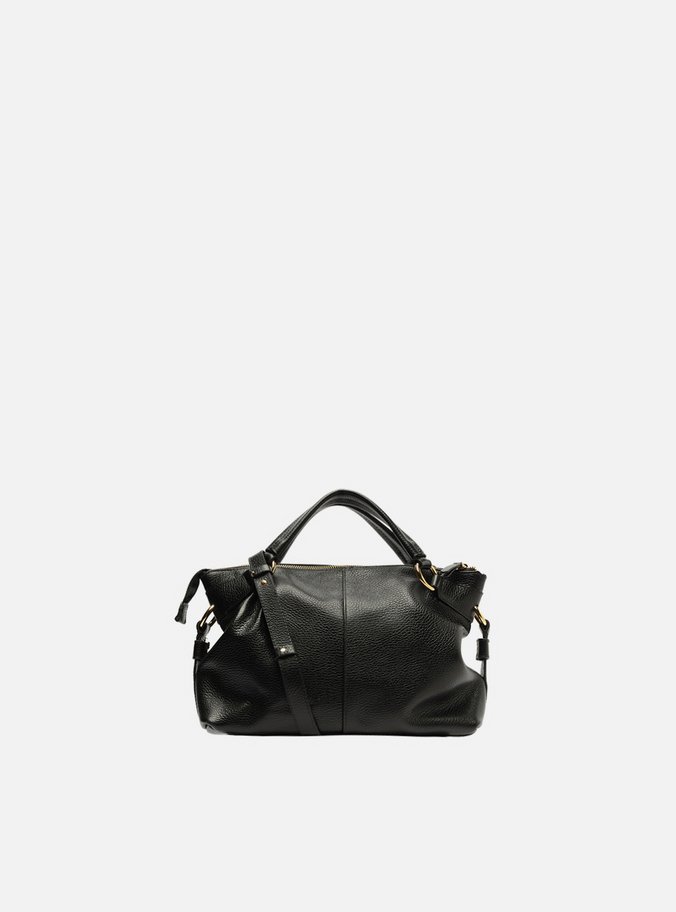 Bolsa Tote Preta Couro Pequena Barbicacho