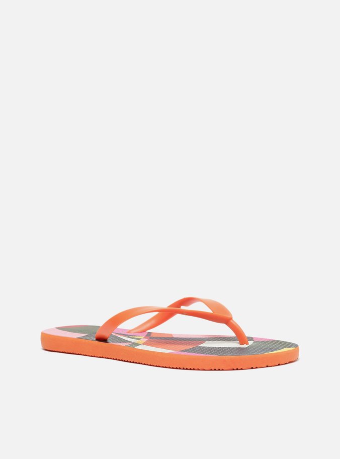 Chinelo de Dedo Laranja Estampa Geométrica Essential Brizza Scarf.Me