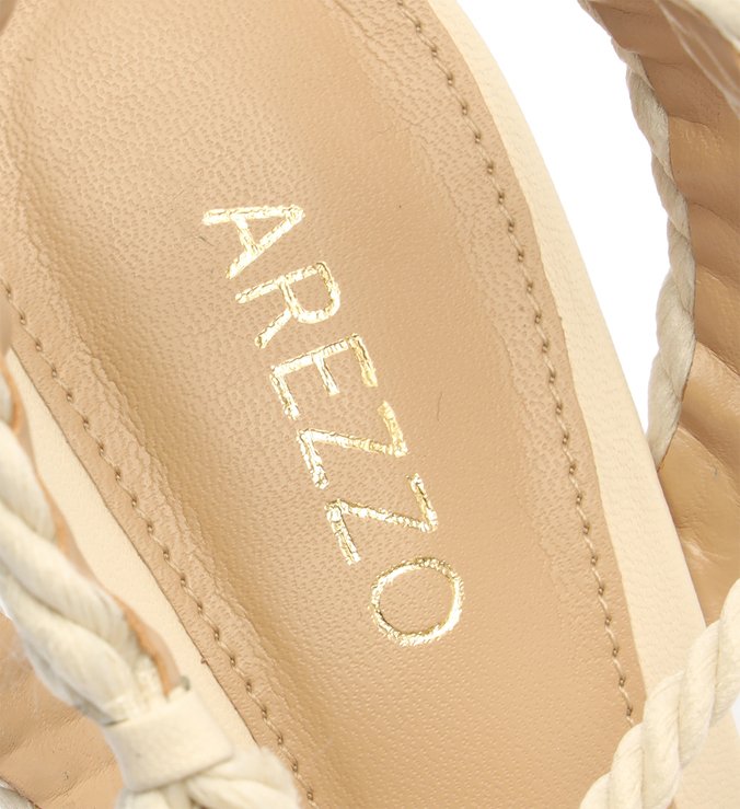 Sandália Off-White Cordão Salto Alto Amarração