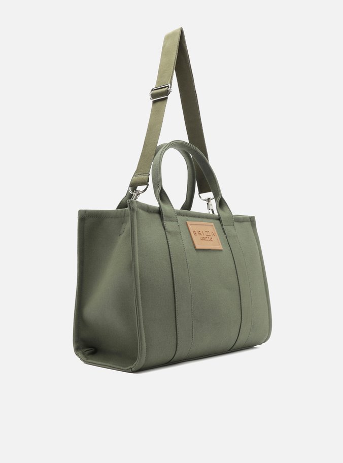 Bolsa Tote Lona Verde Militar Brizza