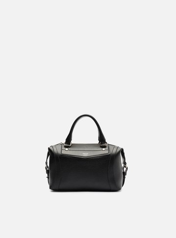 Bolsa Tiracolo Preta Pequena Detalhe Moldura