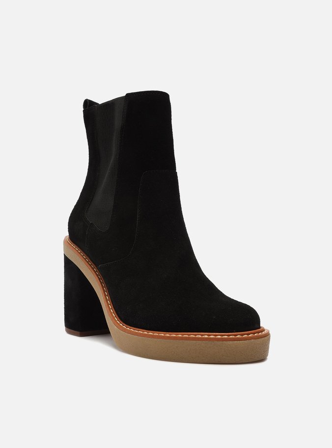 Bota Preta Camurcina Meia Pata Bloco Chelsea