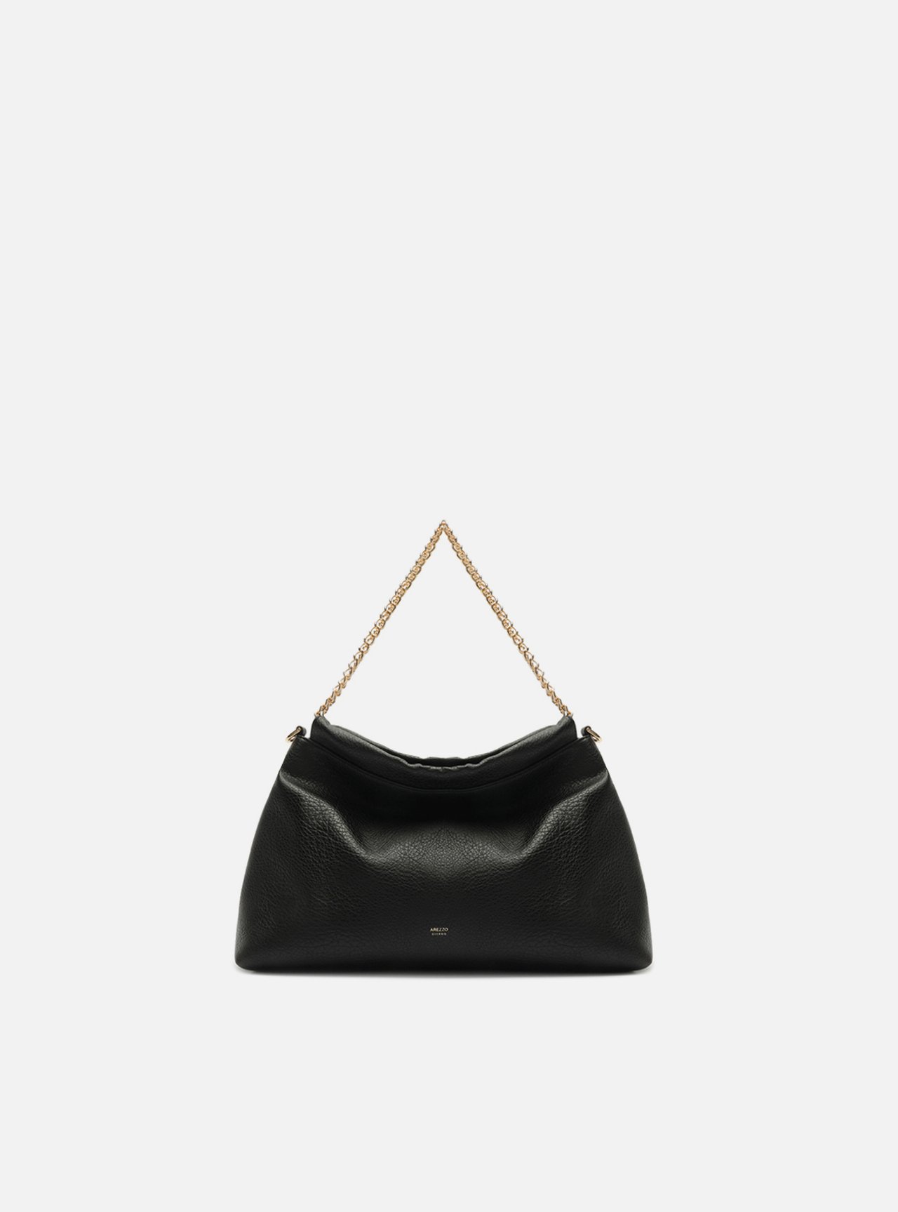 Bolsa Hobo Preta Média Alça Corrente — foto 1