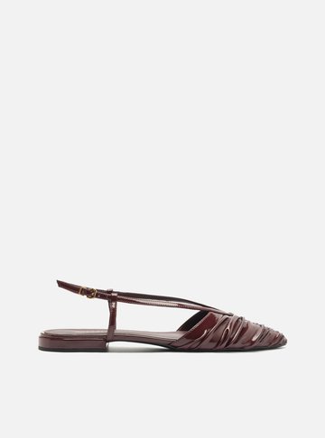 Sapatilha Vermelha Verniz Bico Fino Slingback