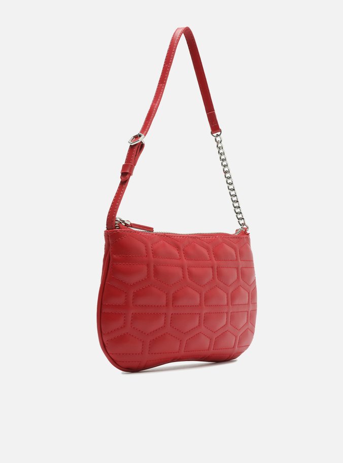 Bolsa Tiracolo Vermelha Matelassê Pequena Corrente