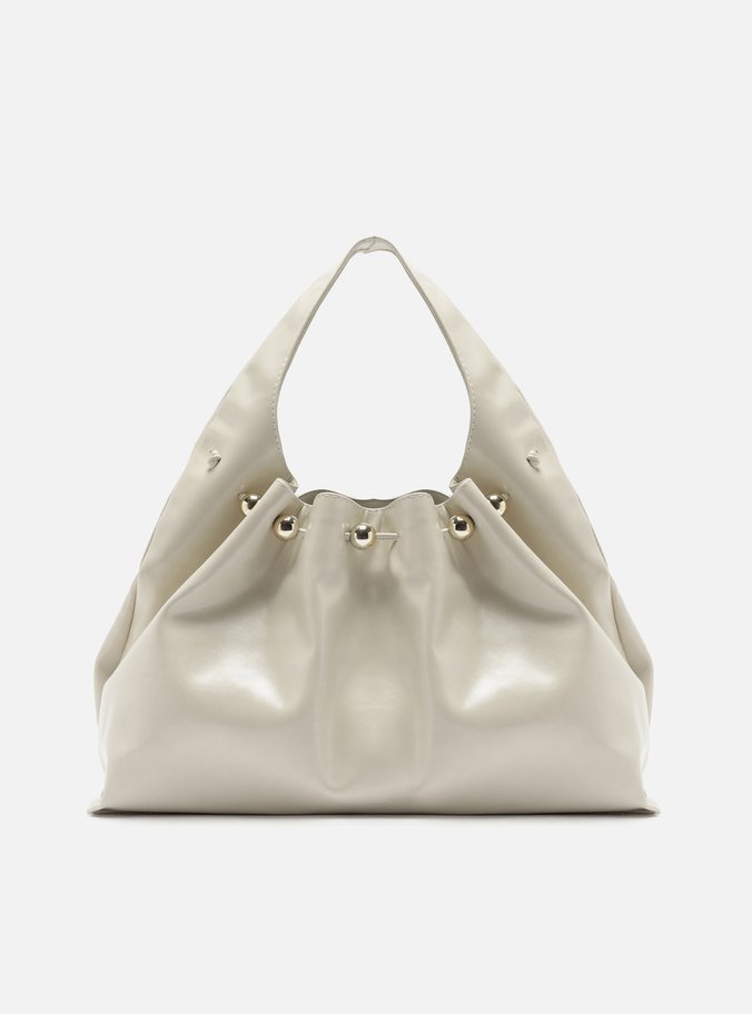 Bolsa Hobo Branca Verniz Grande Alça Esferas