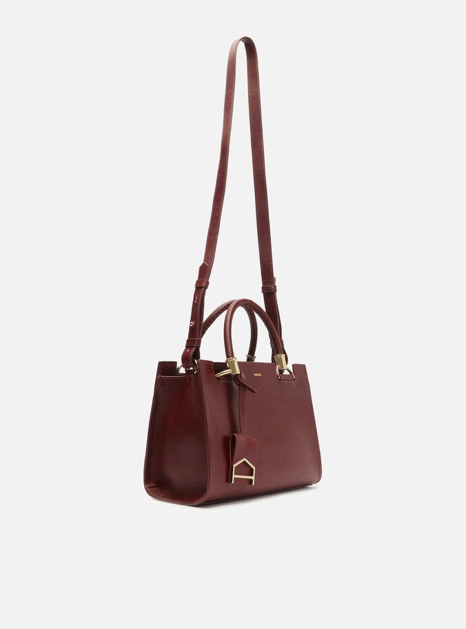 Bolsa Tote Bordô Couro Abraccio Média