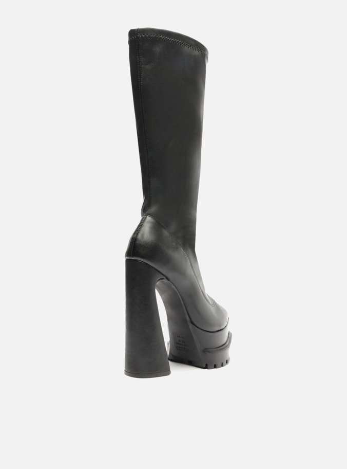 Bota Preta Cano Longo Meia Pata Tratorada