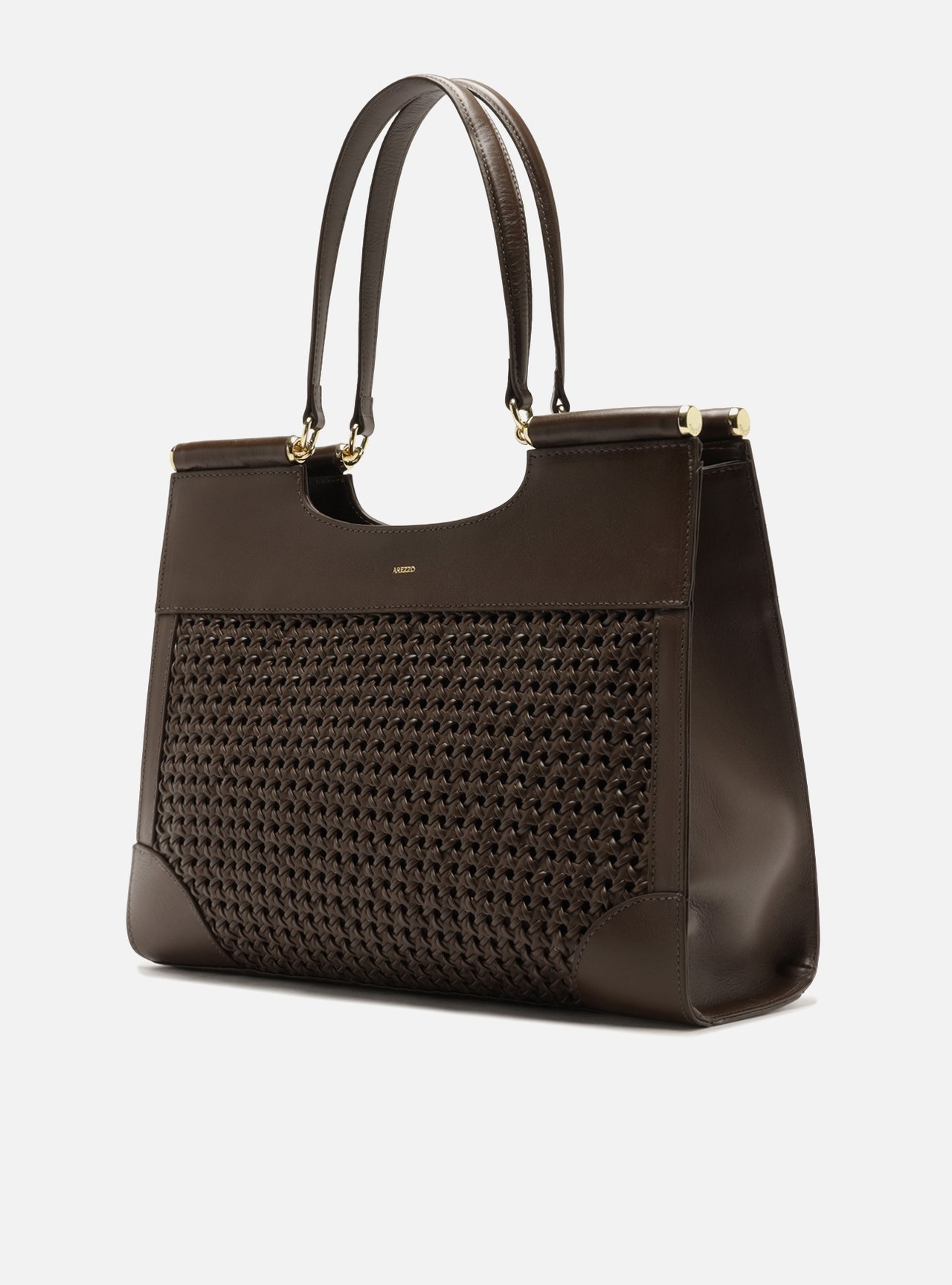Bolsa Shopping Marrom Couro Grande — foto 2
