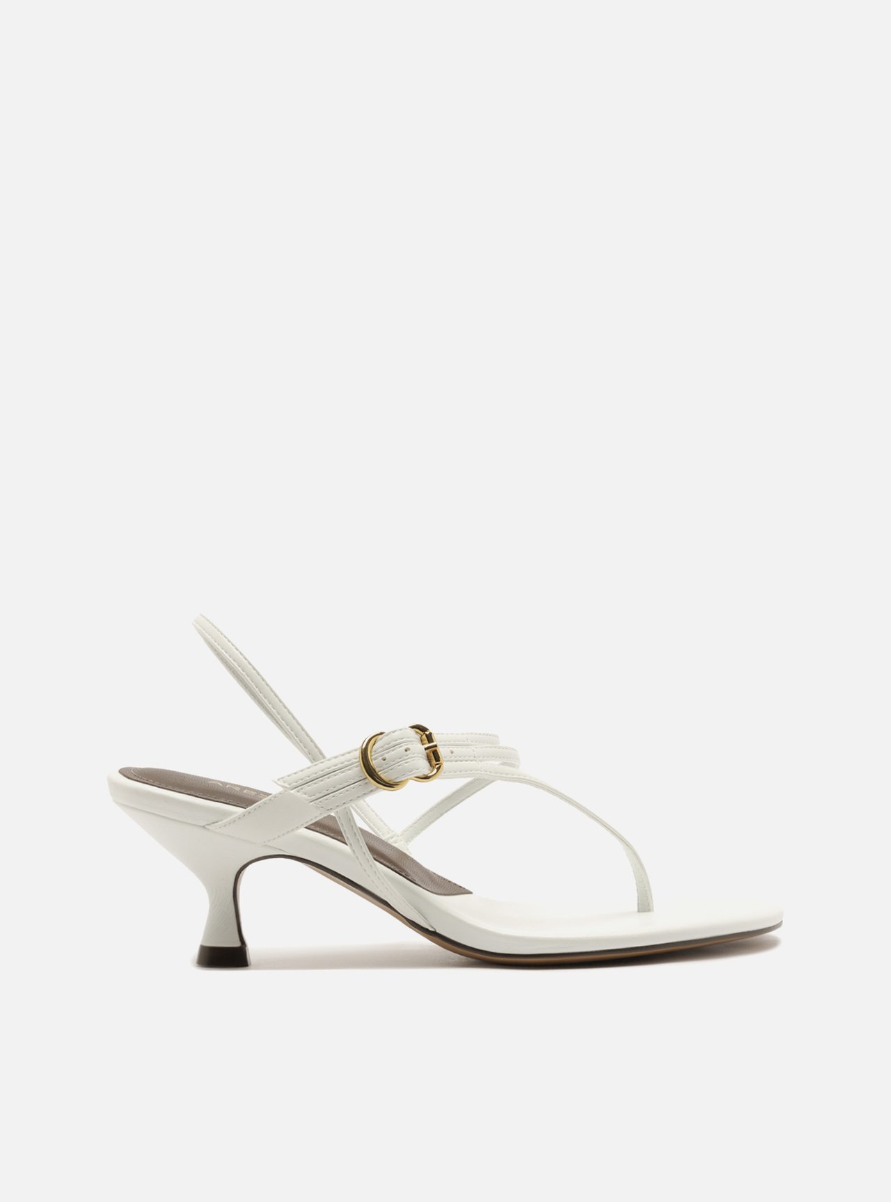 Sandália Marrom Salto Bloco Fivela Tiras Slingback — foto 1