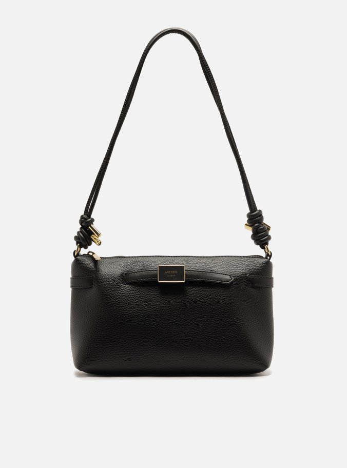 Bolsa Tiracolo Preta Média Tag Metal