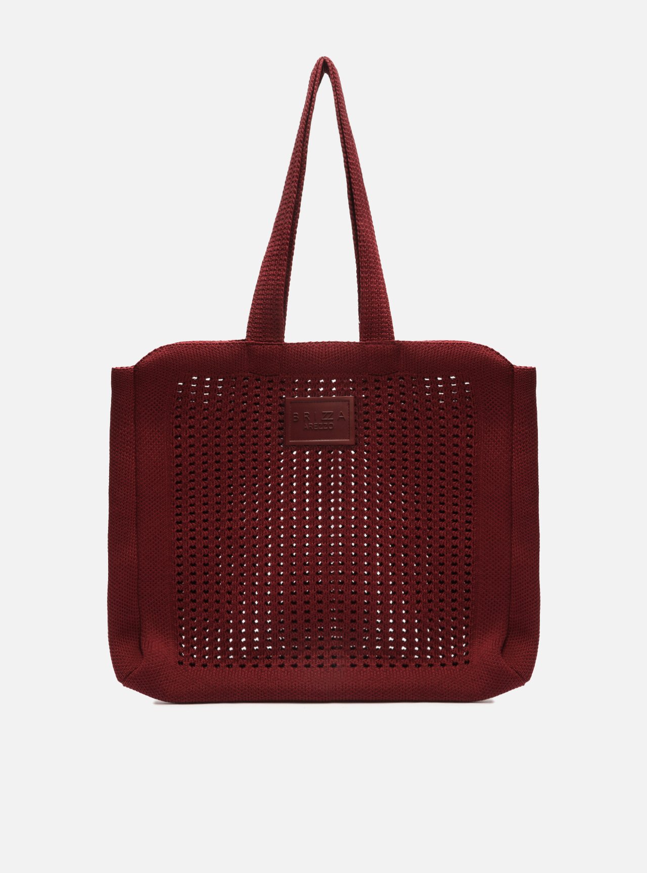 Bolsa Shopping Vinho Crochê Mônaco Grande — foto 1