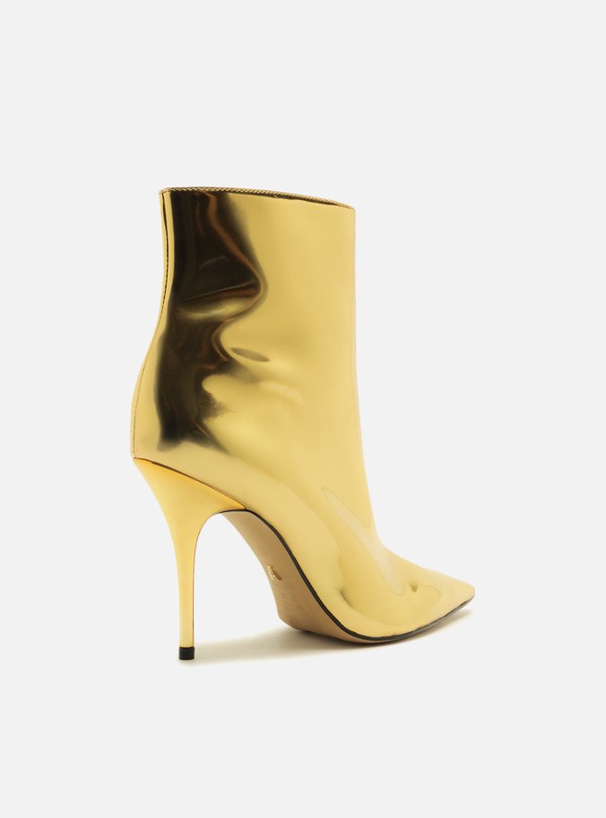 Bota Dourada Cano Curto Salto Fino