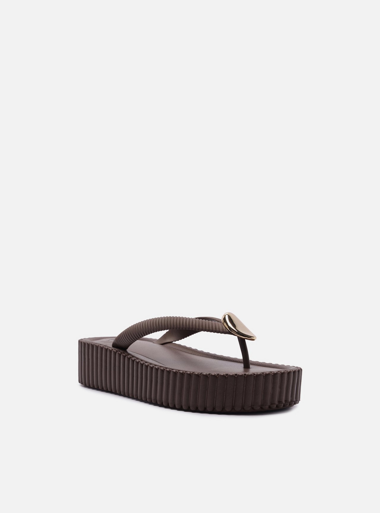 Chinelo Marrom Flatform Flip Flop Metal Bali — foto 2
