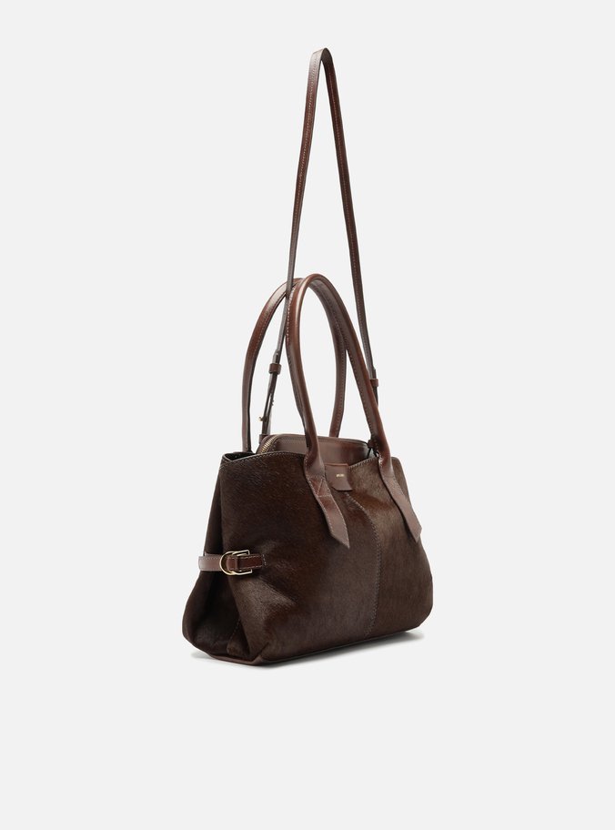 Bolsa Tote Marrom Pelo Couro Grande