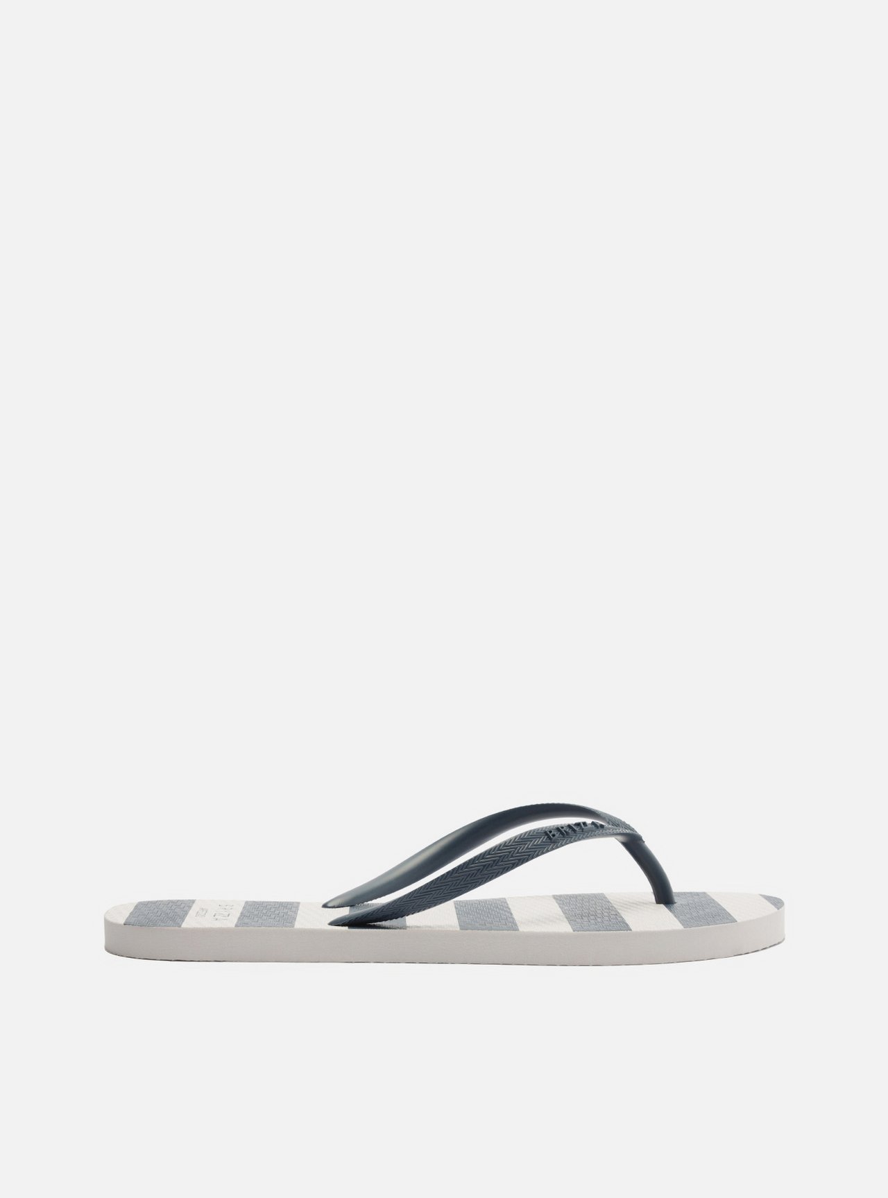 Chinelo de Dedo Azul e Branco Listras Brizza — foto 3