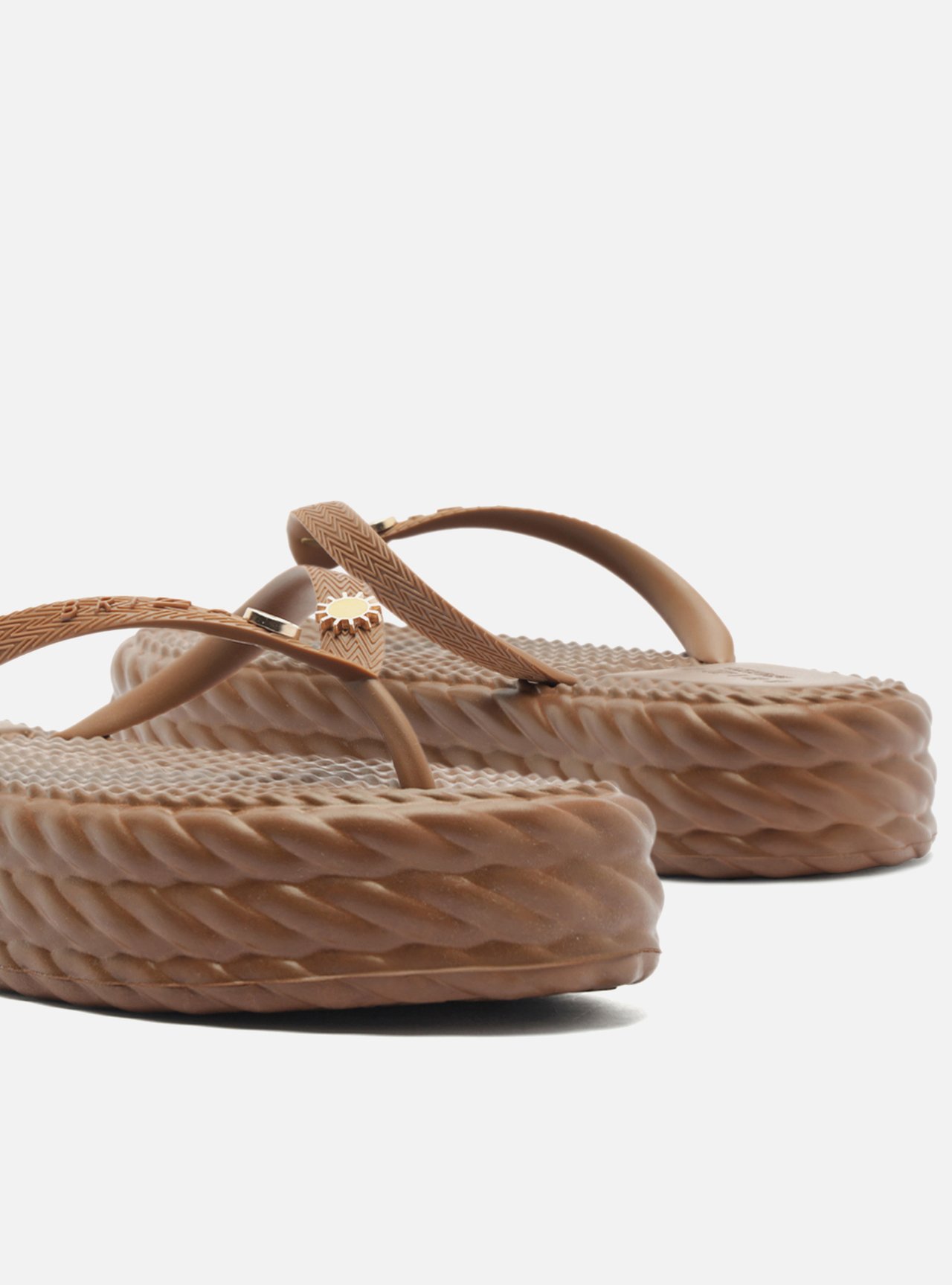 Sandália Marrom Flatform Marrocos Mid Flip Flop Bacio — foto 4