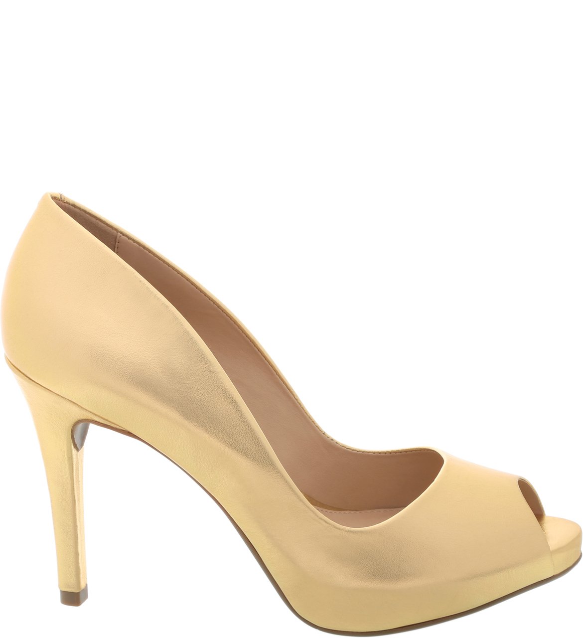 Peep toe cheap dourada
