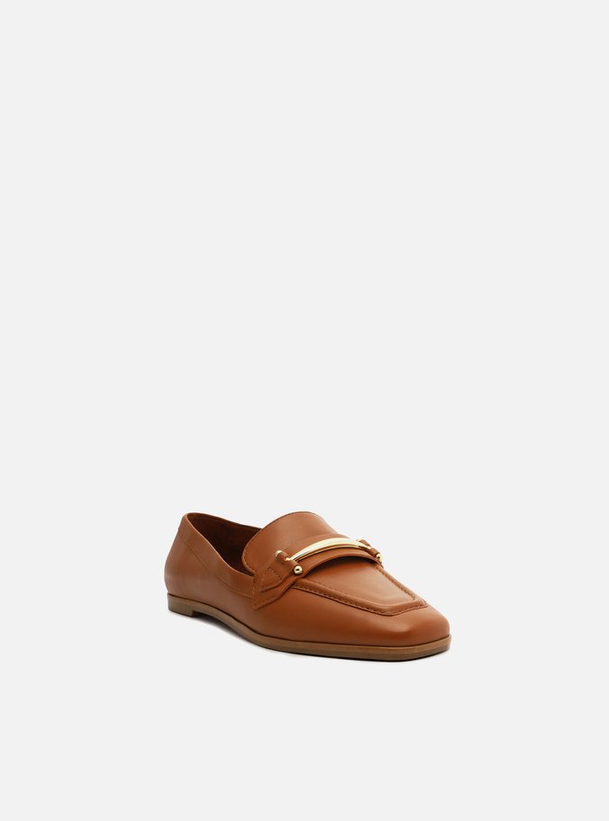 Mocassim Marrom Bridão Metálico Moderno