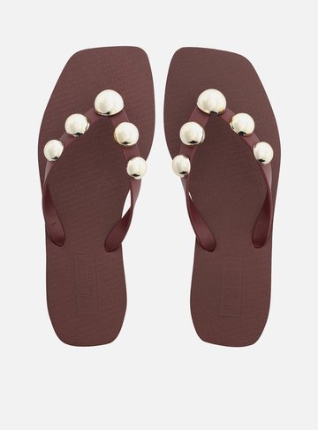 Arezzo — Chinelo de Dedo Marrom Brizza