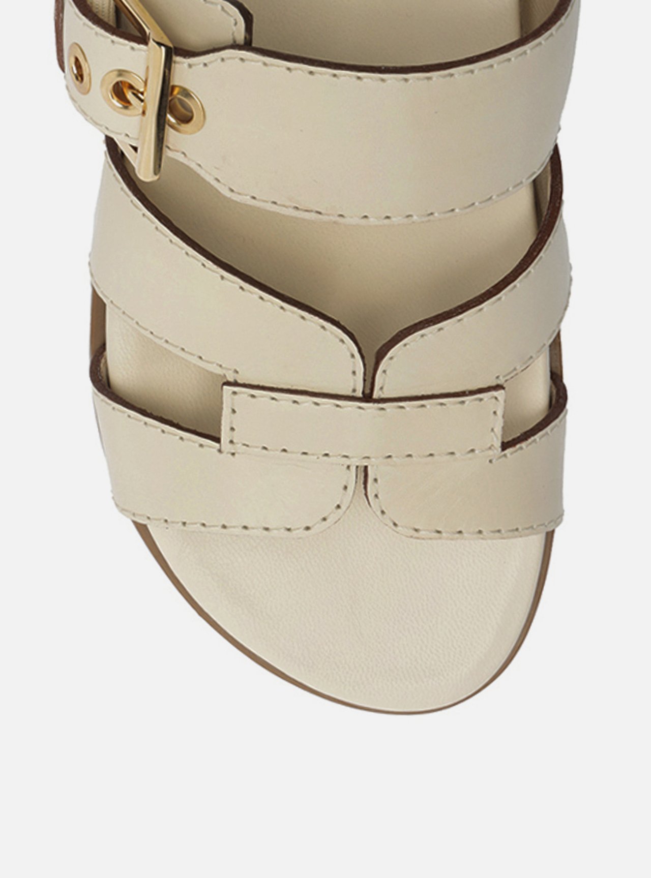 Sandália Rasteira Off-White Couro Fivela — foto 5