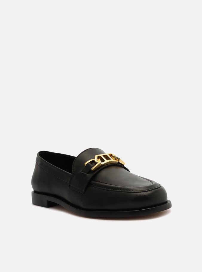 Mocassim Preto Couro Metal Livia