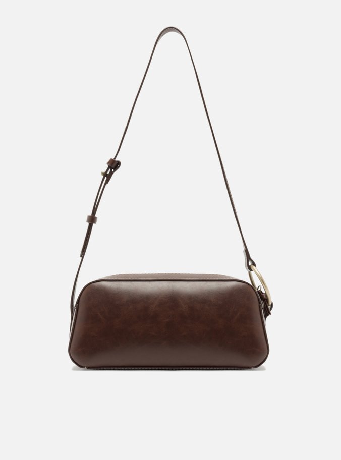 Bolsa Baguete Tiracolo Marrom Pequena