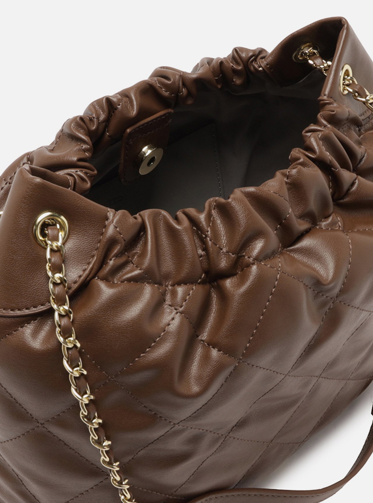Bolsa Tiracolo Marrom Grande Matelassê — foto 4