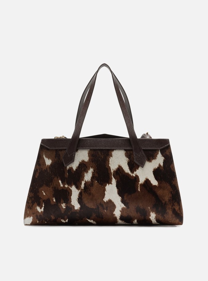 Bolsa Tote Animal Print Cow Grande Divisórias