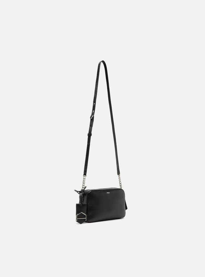 Bolsa Tiracolo Preta Couro Abraccio 2.0 Pequena